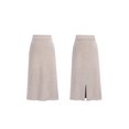 thumbnail image 2 of Innerwin Jupe Midi Tricotée Taille Haute pour Femme, Rose Abricot, 2TG, 2 of 5