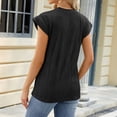 thumbnail image 3 of Penkiiy T-Shirts à Col Rond Décontractés Amples à Manches Courtes pour Femmes, Couleur Unie, Hauts d'Été Basiques, m Noir, 3 of 4
