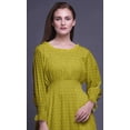 thumbnail image 5 of Bimba Feuilles Femmes Coton Smocké Boho Renaissance Longue à Volants Maxi-Robe-X-Grand, 5 of 5