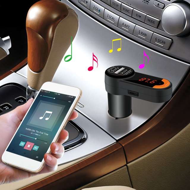 Danhjin Fast Charge Car Bluetooth Transmitter Displays Usb Car Charger 3.1A Support for Usb Playing
