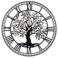 thumbnail image 1 of Costway Large Wall Clock, 27” Tree of Life Big Metal Clock, Non-Ticking Decorative Clock, 1 of 9