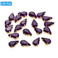 thumbnail image 3 of Unique Bargains 20Pack Teardrop Sew on Rhinestone - 13x8mm Glass Teardrop Crystal Rhinestones in Gold Prong Setting (Dark Purple), 3 of 7