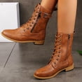 thumbnail image 2 of CEHVOM Bottes d'Équitation Style Western pour Femmes, Décontractées, Chaudes, à Talons Bas, Hauteur Genou, Tige Mi-Haute, Chaussures, 2 of 9