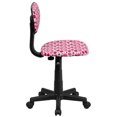 thumbnail image 2 of Chaise de bureau pivotante imprimée à pois rose, 2 of 4