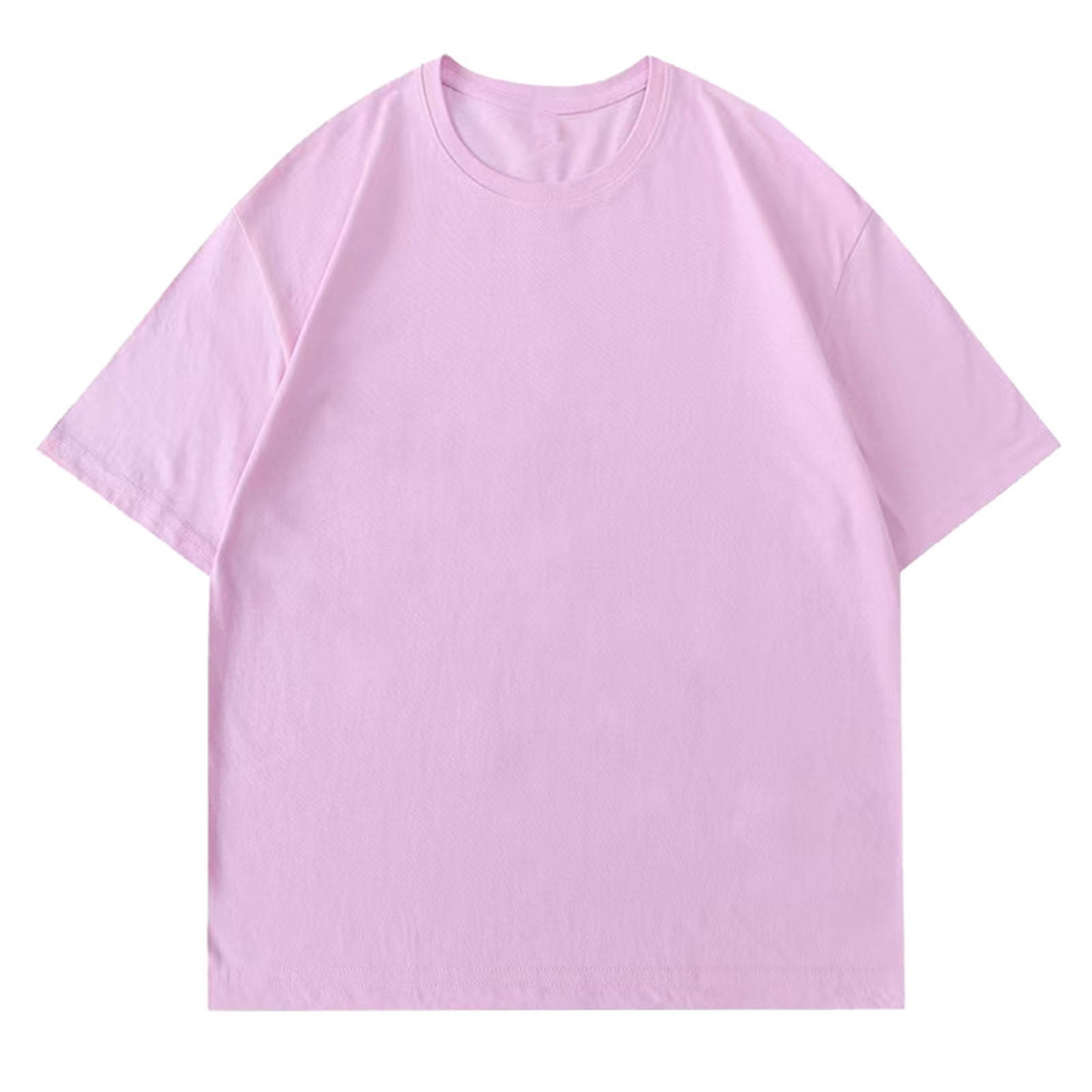 Posijego T-Shirts en Coton pour Hommes T-Shirts Basiques à Manches Courtes T-Shirts d'Été Décontractés pour Hommes T-Shirts à Col Rond pour Hommes Couleur Unie