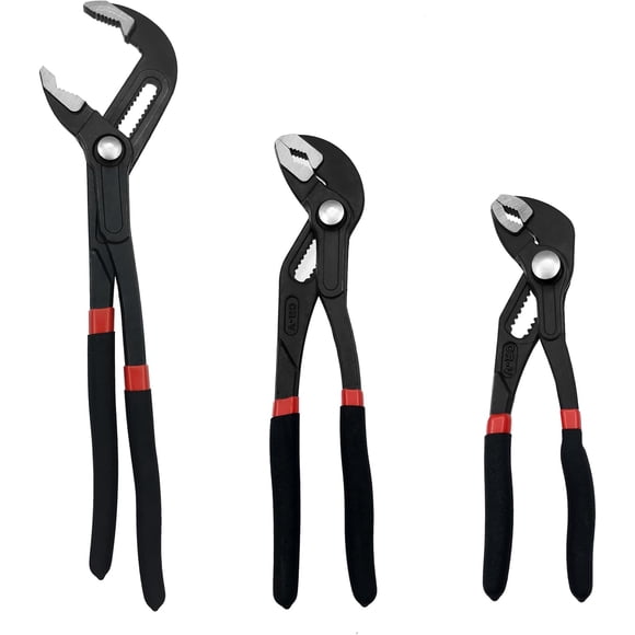 3PCS Groove Joint Pliers Set 7Inch 10Inch 12Inch, Fast Adjustable Channel Locks Plier Set Quick Release Water Pump Pliers Set V-Jaw Tongue for Gripping, Repair, Nuts, Bolts, Pipe