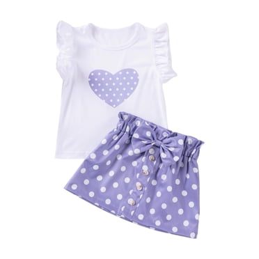 EYWGYA Toddler Boys and Girls Casual Tops,Kids Lightweight Outfits Set,Children's Little Sleeve Round Neck Elastic Waist Skirt Summer Casual 2 Piece Set