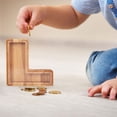 thumbnail image 4 of Danhjin Personalized Wooden Name Money Box Wooden Deposit Box Twenty Six English Letters Room Decor, 4 of 5
