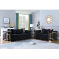 thumbnail image 2 of K-Living Willow Causeuse avec accent doré en velours noir, 2 of 3