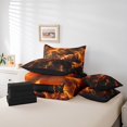 thumbnail image 3 of Erosebridal Thunder Lightning Bedding Sets King Size, Geometry Abstract Comforter Sets with Sheets, Neon Glowing Reversible Bed Set, Breathable Room Decorative, 7 Pieces, 3 of 5