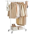 thumbnail image 1 of SONGMICS Clothes Rack with Wheels, Heavy-Duty Clothing Rackl, 220 lb Load Capacity, White, 1 of 5