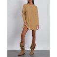 thumbnail image 4 of Faithtur Pull Tricoté Automne Hiver pour Femmes Couleur Unie Manches Longues Col Rond Long Tricoté, 4 of 9