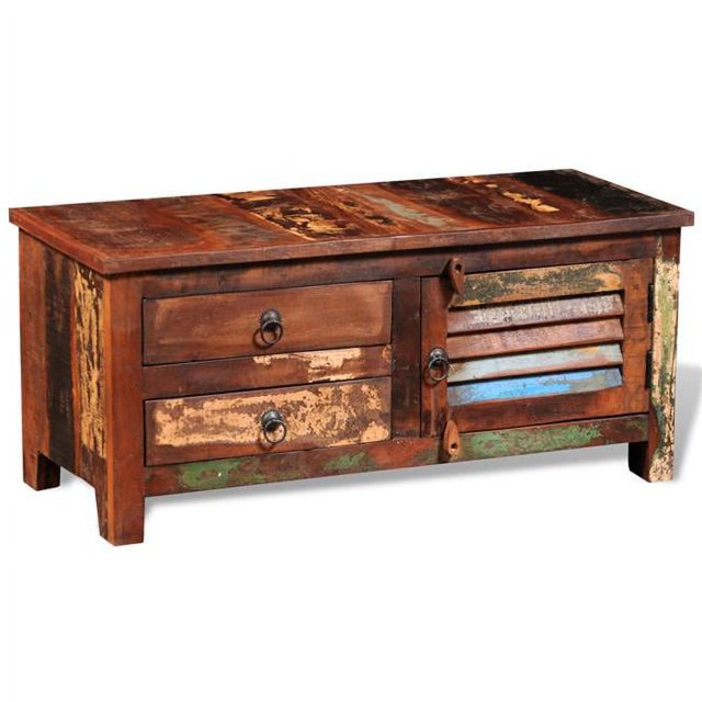 vidaXL Meuble TV Hi-Fi Récupéré Meuble Latéral Bois Massif