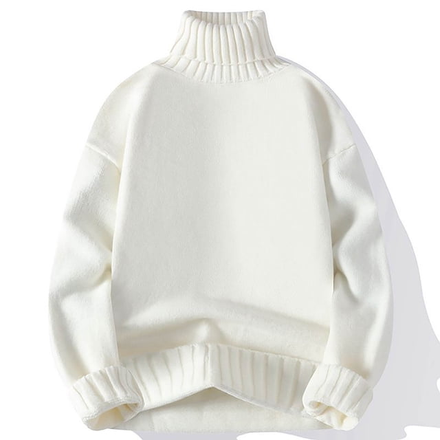Cameland Chandail à Col Rond Décontracté pour Homme d'Automne et d'Hiver, Mode, Couleur Unie, Manches Longues, Chandail Chaud