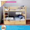 thumbnail image 2 of BEDSMART Lits Superposés Double sur Double en Bois Massif avec Rangement / Naturel, 2 of 7