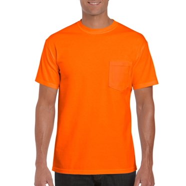 Gildan T-Shirt DryBlend pour Hommes avec Poche, G, Orange Sécurité