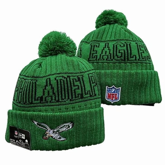 Philadelphia Eagles Sport Fans Casquette Tuque Élégante à Revers Bonnet Tricoté 2024 en Laine d'Hiver Casquette de Football Sport