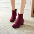 thumbnail image 4 of Bottes à Talon Compensé pour Femmes, Bottines Courtes à Hauteur Intérieure Augmentée, 4 of 5