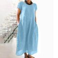 thumbnail image 1 of Robe Midi Décontractée à Manches Courtes et Manches Courtes pour Femmes, 1 of 5