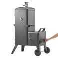 thumbnail image 1 of KFFKFF Charcoal Offset Smoker, Heavy-Duty Steel BBQ Offset Smoker with Side Firebox, Movable Outdoor Barbecue Smokers with 6 Adjustable Grates, Thermometer & Air Vents, 1 of 9
