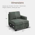 thumbnail image 2 of HONBAY Accoudoir Droit de Canapés Modulaires en Velours Côtelé, Vert, 2 of 5