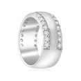 thumbnail image 2 of Bague d'Anniversaire de Mariage Épaisse à Double Rangée Brossée 2 3/4 Ct en Or Blanc 14K, 2 of 3