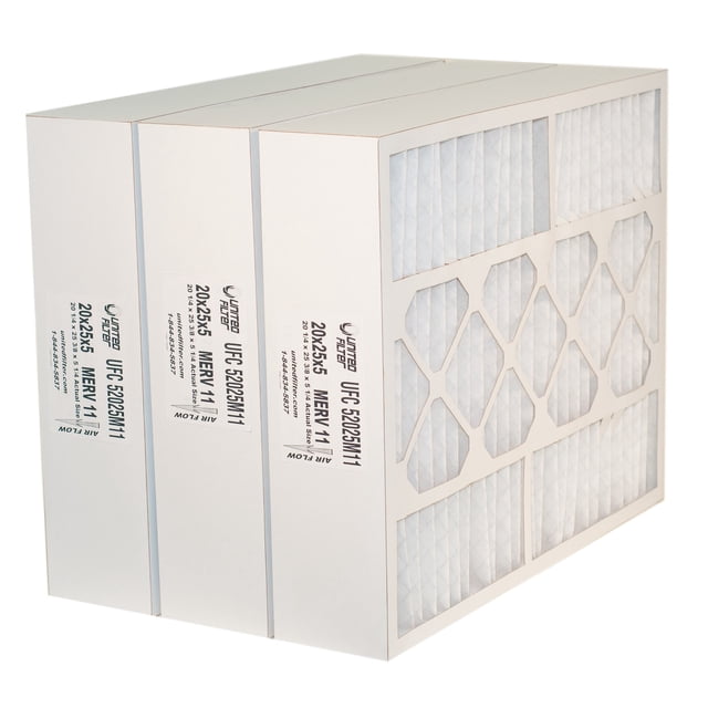 United Filter M8-1056 20x25x5 Compatible MERV 11 Pleated HVAC AC Furnace Air Filters (3 Pack)