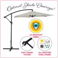thumbnail image 4 of CorLiving Persist 9ft Tilting Cantilever Patio Umbrella with Powder Coated Steel Frame, Warm White, 4 of 7