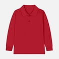 thumbnail image 5 of WUANDIXFA Chandails à Col Rond Unisexes pour Enfants et Tout-Petits Chemise Garçon T-Shirt à Manches Longues T-Shirt en Coton pour Enfants École Filles Chemise à Col à Revers Robe de Base Rouge, 16-17 Ans, 5 of 5
