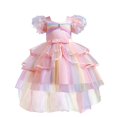thumbnail image 1 of NiSHUIHAN Robes pour Adolescentes Enfants Robe Princesse en Tulle à Manches Courtes Robe Bébé Fille avec Nœud Rose 120, 1 of 9