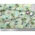 thumbnail image 2 of Soimoi Moss Georgette Fabric Check,Text & Coconut Tree Decor Fabric Printed Yard 42 Inch Wide, 2 of 2