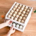 thumbnail image 1 of COFEST Refrigerator Eggs Storage Box Kitchen Eggs Carton Storage and Organization Box Large Capacity Special Eggs Tray Drawer Type Eggs Carton White, 1 of 5