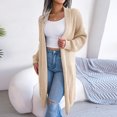 thumbnail image 4 of Cardigan Court Mode Femme Automne Hiver Col à Revers Long Cardigan Chandail Manteau Hauts en Liquidation, 4 of 7