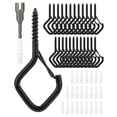 thumbnail image 1 of 25 PCS Hanger Hooks with Safety Buckle, Windproof Screw Hooks for Hanging Outdoor String, 1 of 8