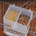 thumbnail image 2 of Bird Feeder for Cage, Adjustable Anti-Splash Transparent Double Mesh, Curved Sliding Tray and Removable Baffle, Small Birds, 2 of 6