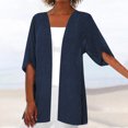 thumbnail image 1 of Cardigans à Manches Longues pour Femmes Cardigan de Mode Décontracté Couleur Unie Manches Mi-Longues Sans Capuche en Liquidation, 1 of 6