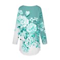 thumbnail image 5 of DPTALR Womens Round Neck Printing Fall Blouses Smocked Long Sleeve Shirts Tops, 5 of 5