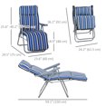 thumbnail image 3 of Outsunny Ensemble de 2 Chaises Longues de Jardin, Fauteuils Inclinables d'Extérieur, Gris et Bleu, 3 of 10
