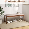 thumbnail image 4 of Costway 2 PCS 45" Farmhouse Backless Bench with Rubber Wood Legs & Fabric Padded Seat, 4 of 9