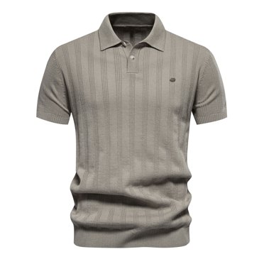 QIPOPIQ Men's Classic Fit Short Sleeve Dual Tipped Collar Polo Shirt Clearance