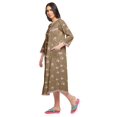 thumbnail image 2 of Moomaya Robe de Nuit Imprimée Longueur Genou en Coton avec Bordure en Dentelle Manches 3/4 pour Femmes, 2 of 5