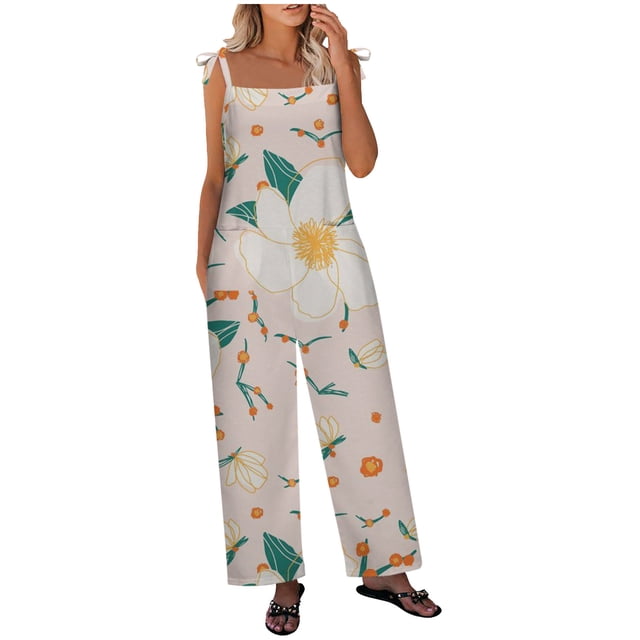 Birdeem Women Ladies Printed Summer Sleeveless Backless Loose Long Playsuits Rompers Jumpsuit