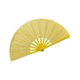 thumbnail image 2 of Btomtd 33cm Golden Glitter Solid Color Fan Martial Arts And Dance Props, Yellow, 2 of 3