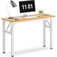 thumbnail image 4 of Folding Computer Desk Foldable Work Desk Table Writing Desk Folding Home Office Desk  No  to Assemble  Teak&, 4 of 5