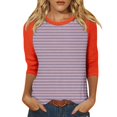 thumbnail image 2 of Mefallenssiah Blouses pour Femmes Décontractées Mode Féminine T-Shirt Imprimé Manches 3/4 Blouse Col Rond Hauts Décontractés, 2 of 5