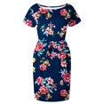 thumbnail image 4 of Robe Grande Taille Femme Décontractée Col Rond Bretelles Manches Courtes Imprimé Floral Robe Ample avec Poches Robe d'Été Tunique Hauts pour Femmes Coupe Ample Chic en Liquidation, 4 of 6