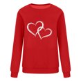 thumbnail image 4 of TIMIFIS Chandail Molletonné Surdimensionné pour Femmes Valentines Day Tenue Femmes Décontractée Chandail à Col Rond à Enfiler Hauts Mignon Imprimé Amour Chandail à Manches Longues Chemise - Printemps/été, 4 of 4