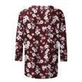 thumbnail image 4 of PEONAVET T-Shirts pour Femmes à Manches 3/5159, T-Shirts Mode pour Femmes Décontractés à Col Rond, T-Shirt Ample à Manches 3/4, Chemisiers et Chemises pour Dames, 4 of 5