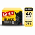 thumbnail image 1 of Glad Sacs à Ordures Noirs - Réguliers 74 Litres -, 1 of 5