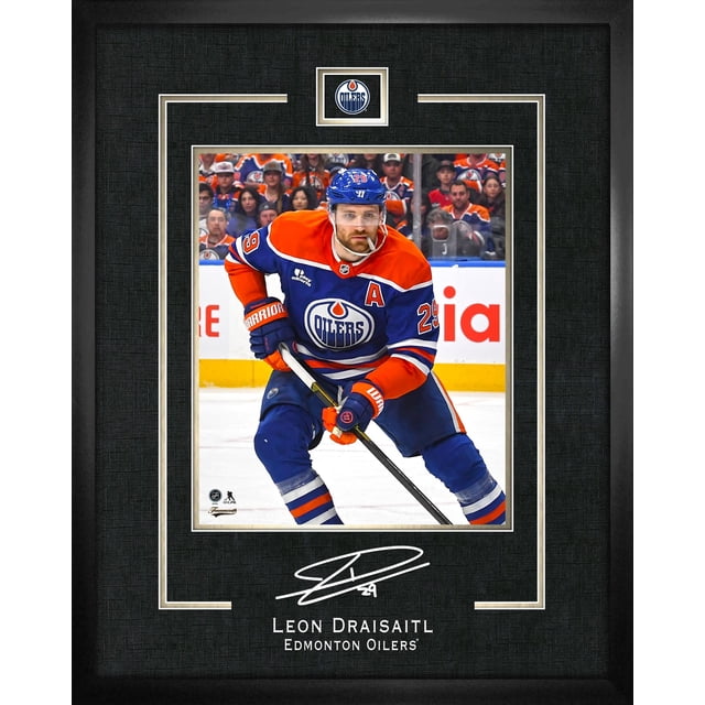 Leon Draisaitl 16x20 Replica Signature Frame Oilers - Officially Licensed NHL Wall Art